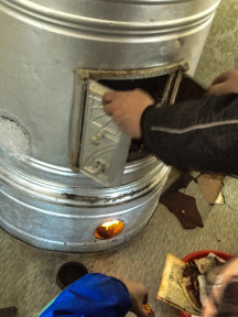 Proveldning i norra kakelugnen